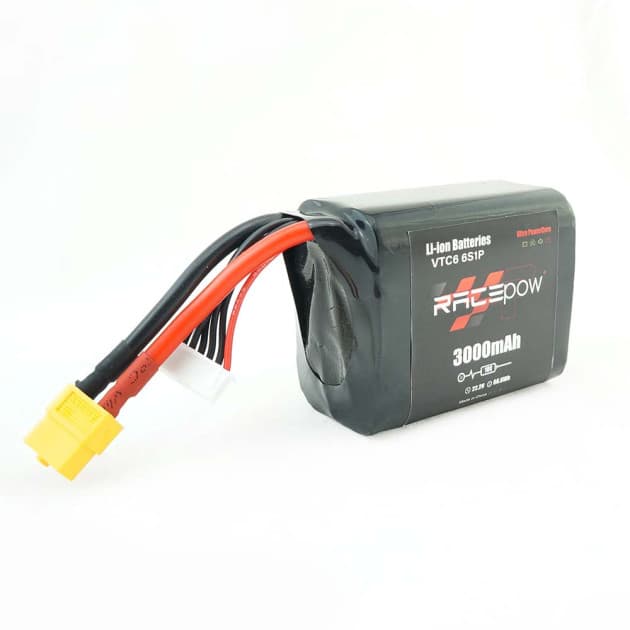 Racepow Liion 3000mAh 6S1P - Sony/Murata VTC6 Liion battery for fpv drones