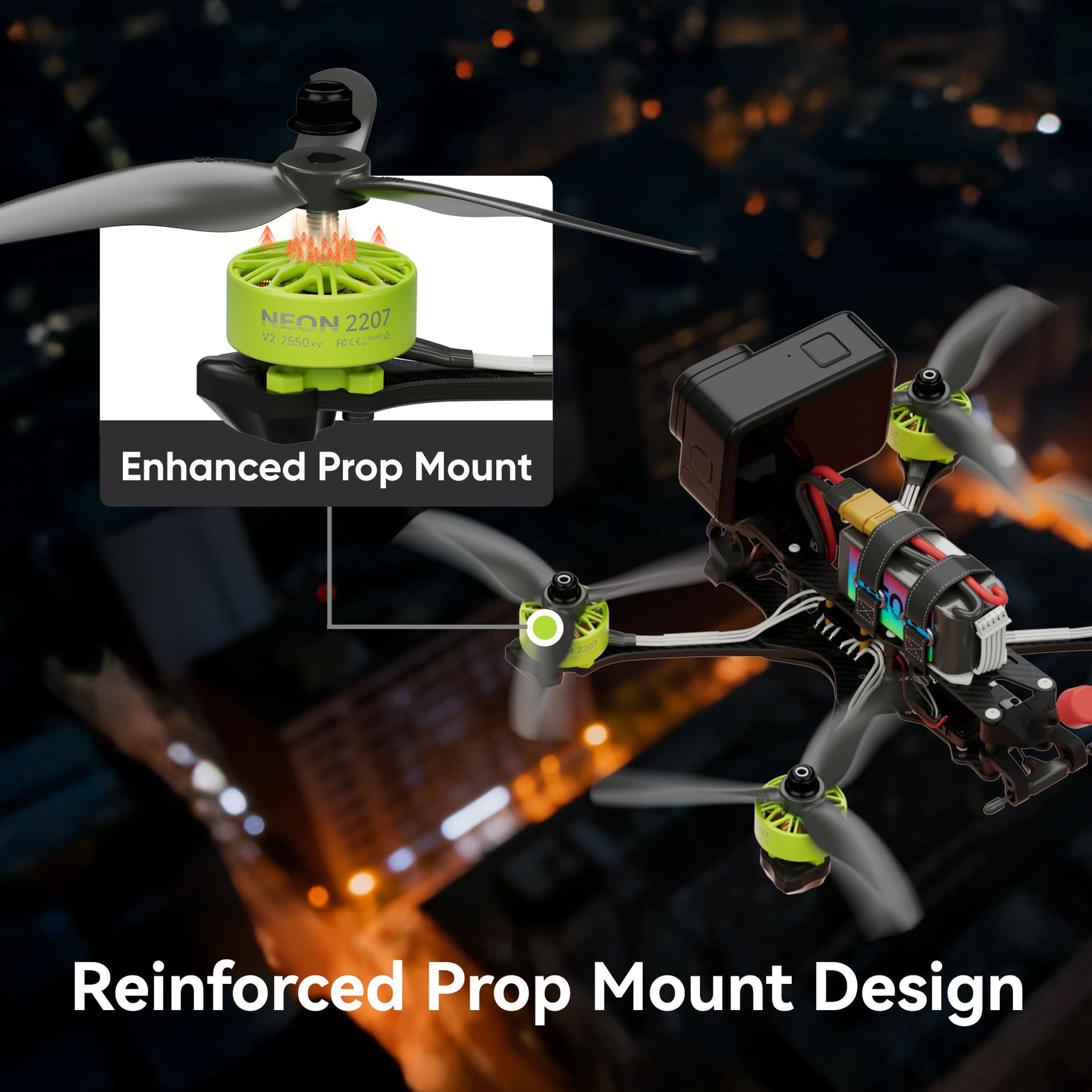 MEPS NEON 2207 V2 Brushless Motor Powerful Thrust Crash‑Resistant for 5'' Freestyle FPV Drone for fpv drones 1