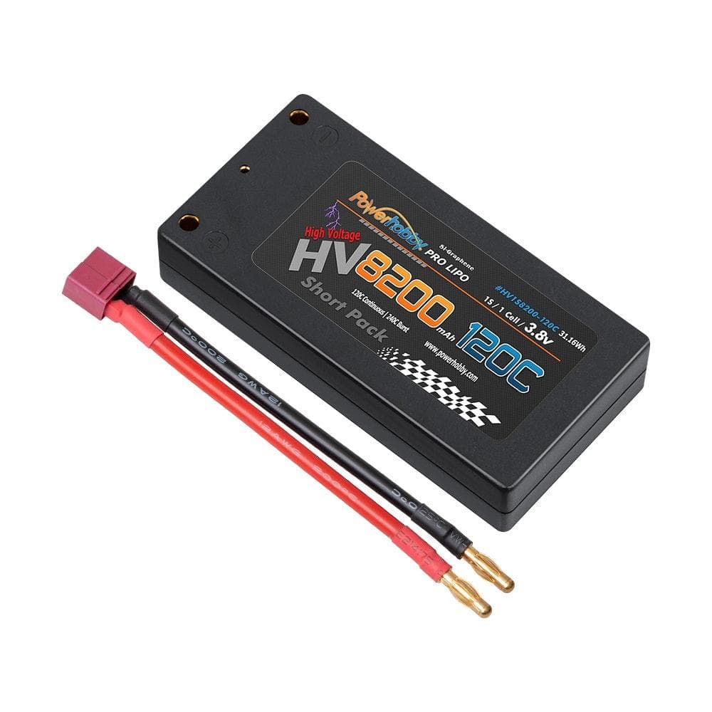 Powerhobby 1S 3.8V 8200MAH 120C HV + GRAPHENE Lipo Battery Hard Case SHORT for fpv drones 1