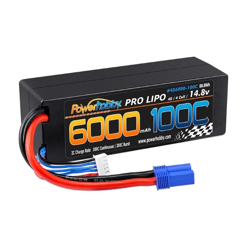 Powerhobby 4s 14.8v 6000mah 100c Lipo Battery w EC5 Hard Case 4-cell for fpv drones 1