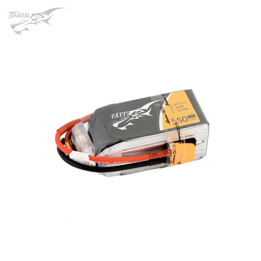 Tattu 1550mAh 14.8V 75C 4S LiPo Accu for fpv drones