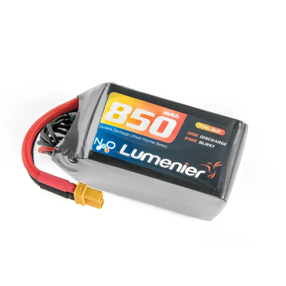 Lumenier N2O 850mAh 6s 120c Lipo Battery (XT-30) - 22.2 Volt (6 Cell) for fpv drones 1