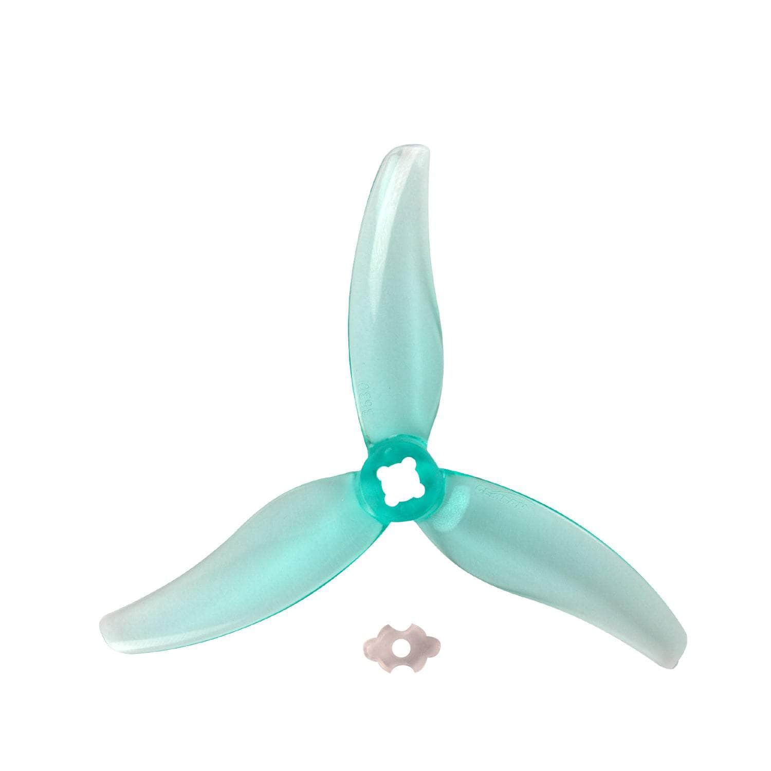 Gemfan Hurricane 3630-3 Durable Tri-Blade 3.5" Prop 4 Pack w/Adapter for 1.5mm T-Mount - Choose Your Color for fpv drones 1