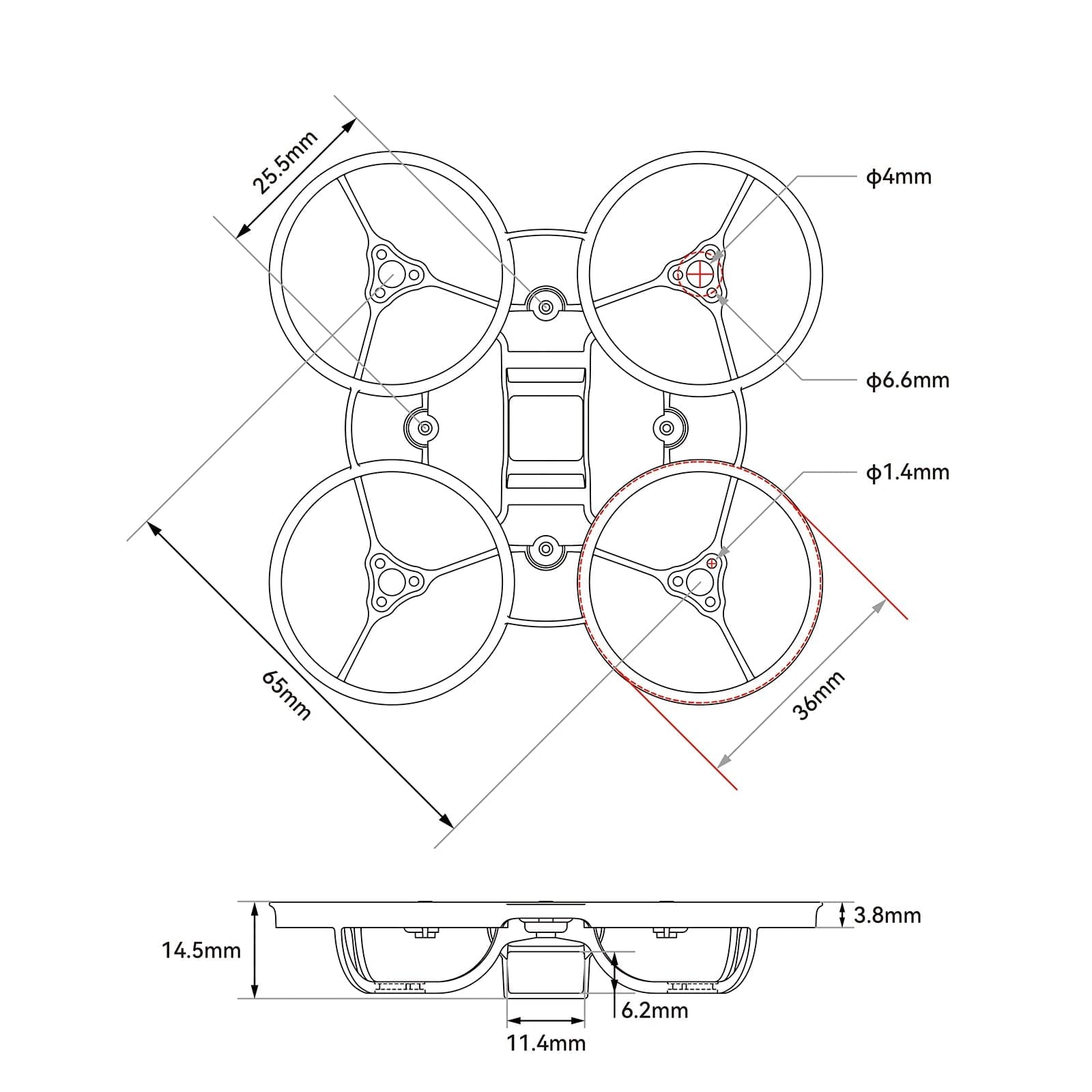 BETAFPV Air65 Champion: Ultra-Lightweight 65mm Brushless Whoop Frame for fpv drones 5
