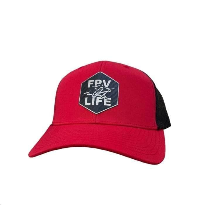 FPV LIFE Retro Trucker Hat - Red/Black for fpv drones