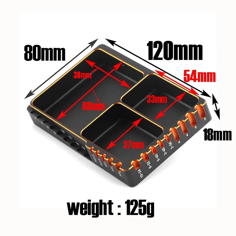 CNC Screw Tray Black &Gold Aluminum Magnet Screw Tray Storage Plate for RC Aircraft Automotive Boat Repair Tools for fpv drones 2