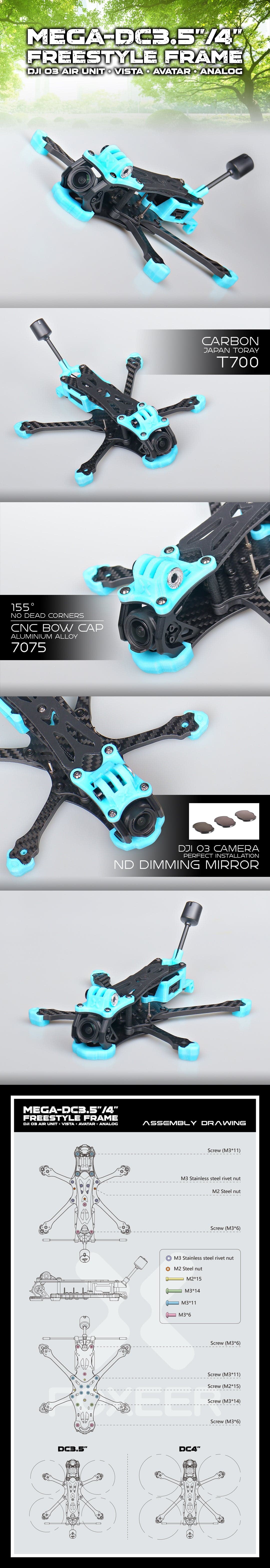 Foxeer Mega 4" HD Freestyle Frame for fpv drones 3