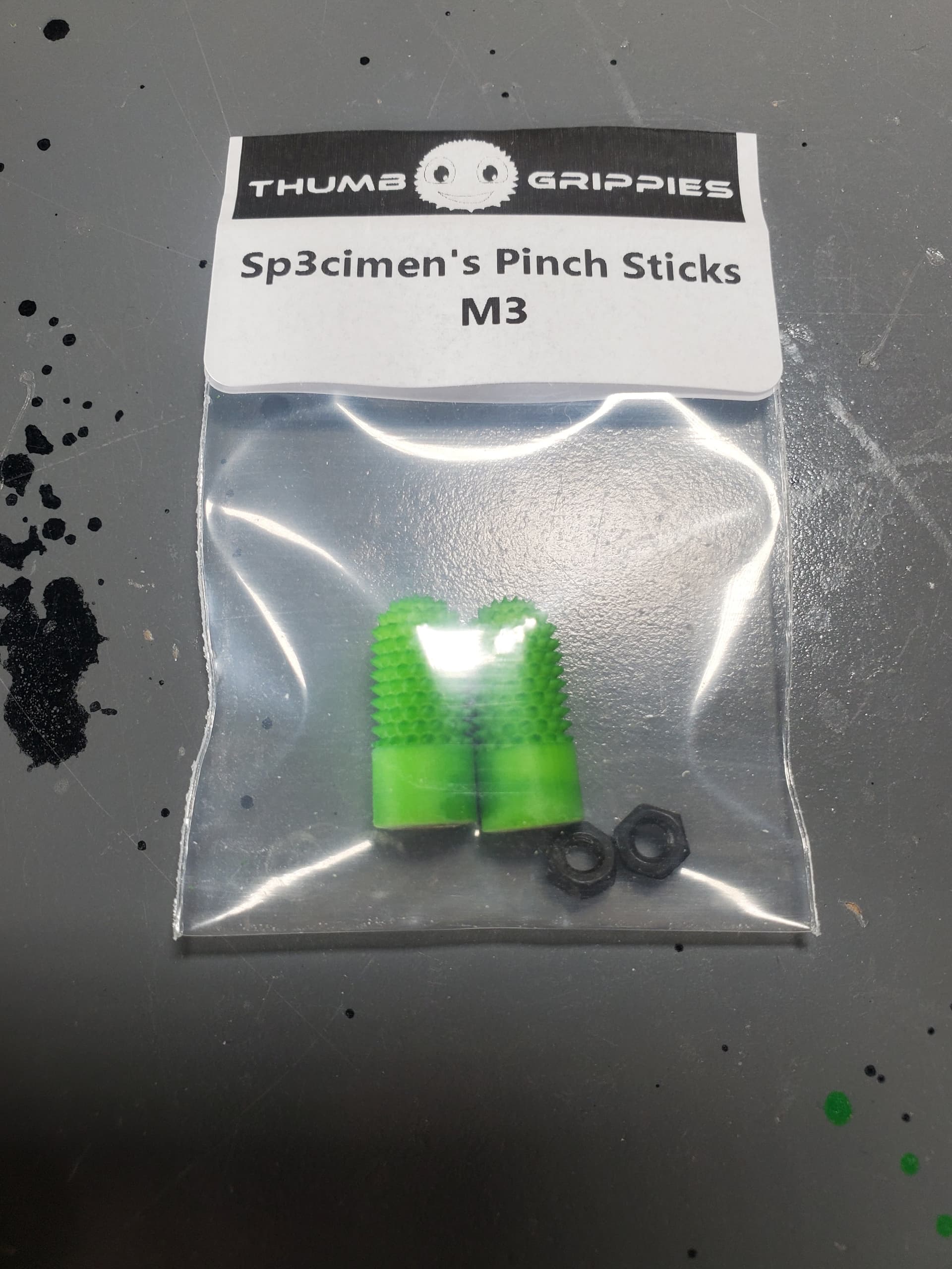 ThumbGrippies - Sp3cimenPV Pinch Sticks - Green M3 for fpv drones 1