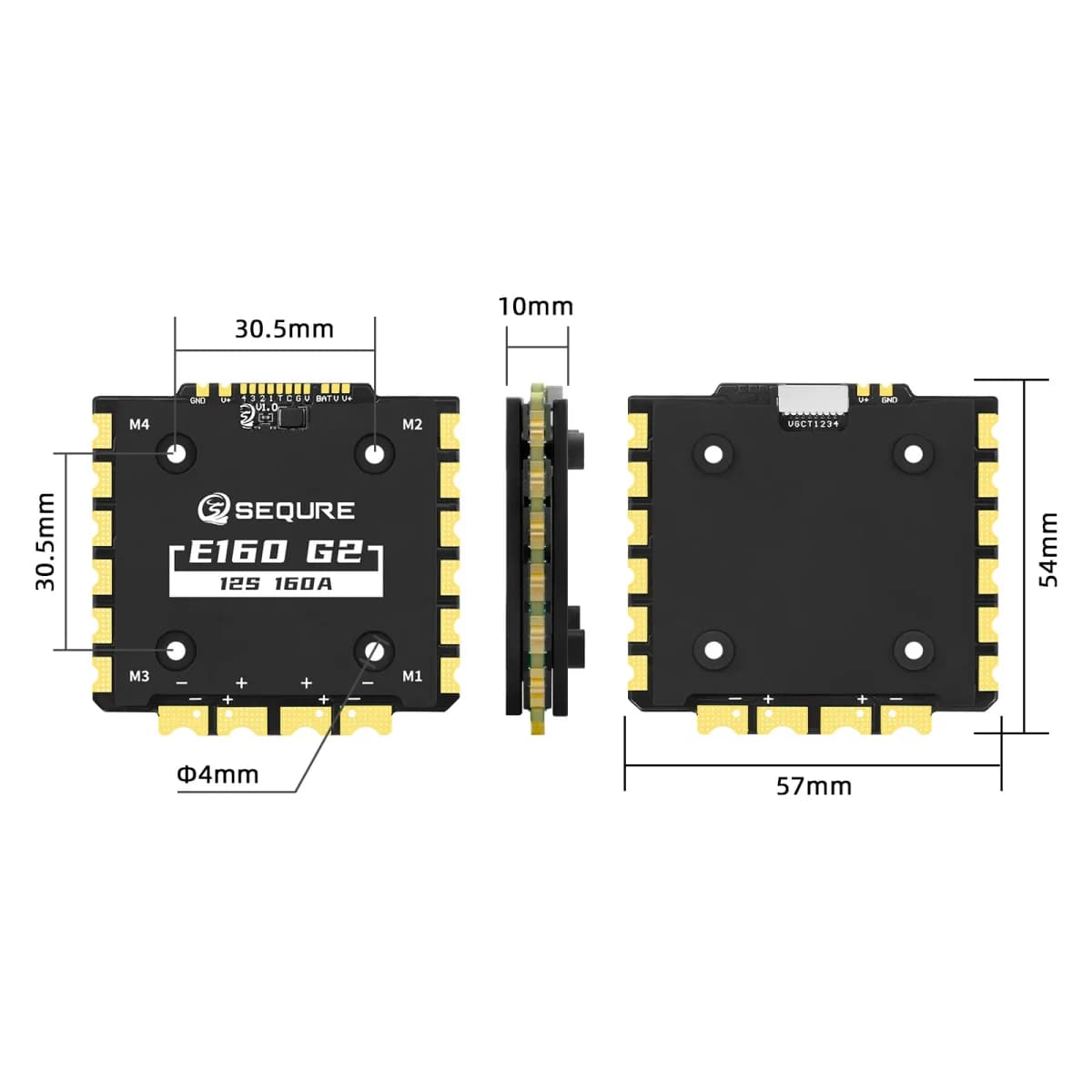SEQURE E160 G2 4-12S 160A 4IN1 ESC with AM32 for fpv drones 2