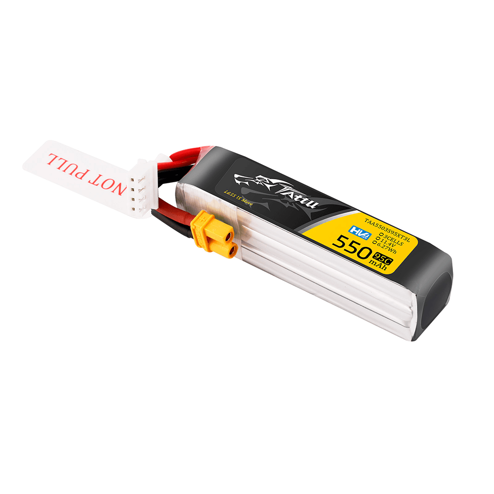 Tattu 550mAh 3S 95C 11.4V HV Lipo Battery Long Pack with XT30 Plug for fpv drones 1