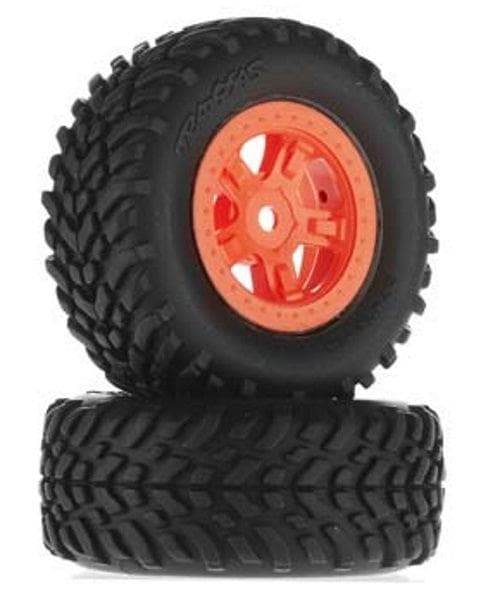 Traxxas 7674A SST 1/18 SCT Pre-Mounted Tires w/SCT Wheels (2) Orange for fpv drones