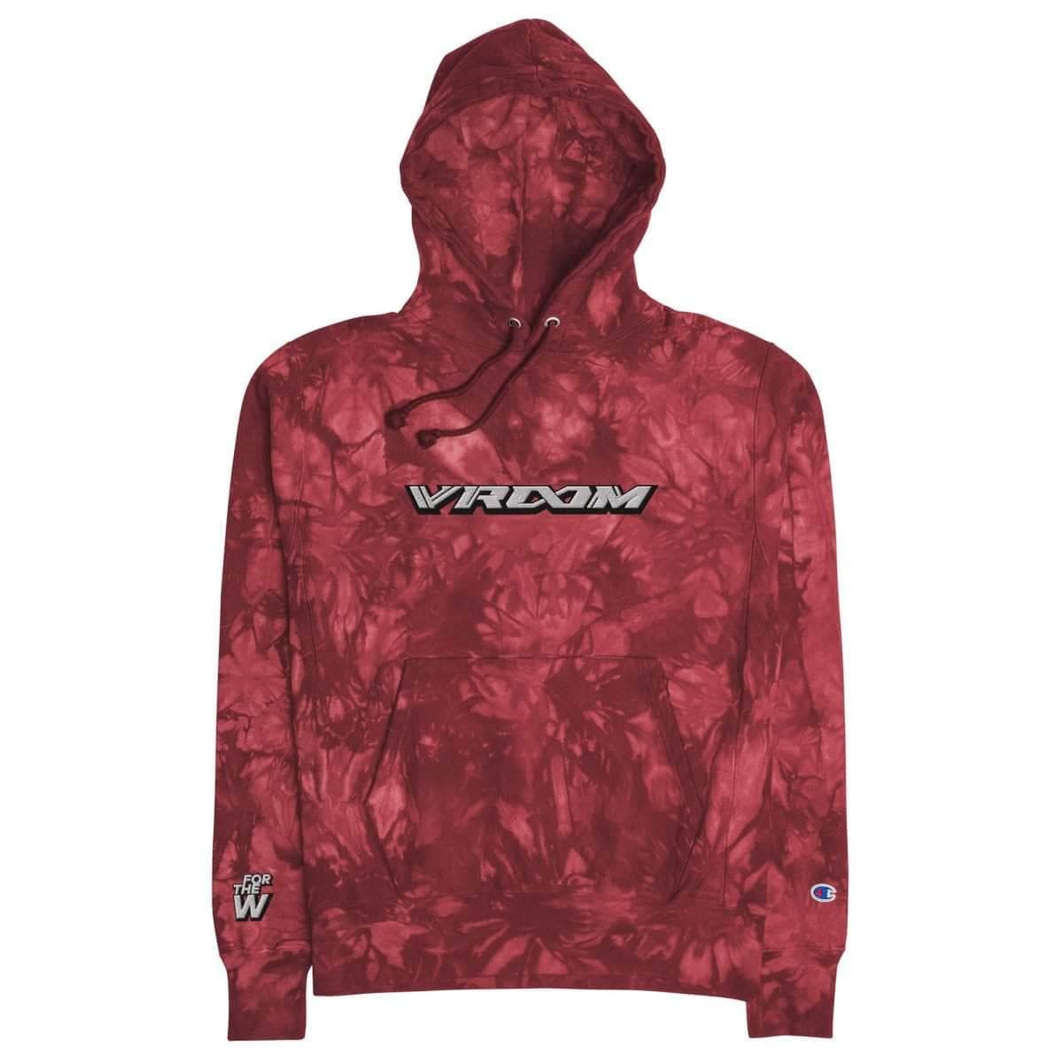 VROOM x For The Dub Embroidered Unisex Champion Tie-Dye hoodie for fpv drones 8