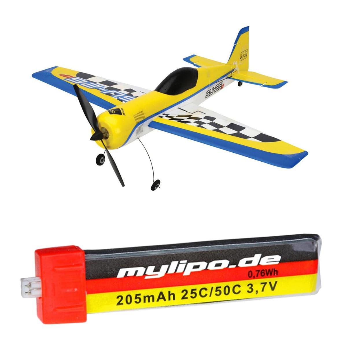 upgrade battery 205mah Ultra Micro Sukhoi SU-26xp BNF (PKZU1080) by MMW [DG] for fpv drones