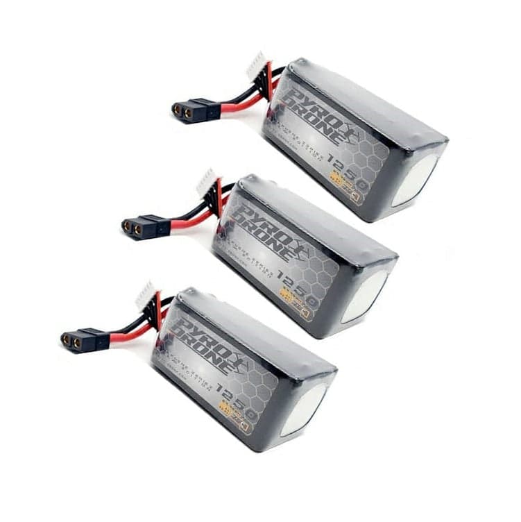 3-Pack Pyrodrone Graphene 1250mAh 6S 22.2V 75C Lipo Battery - XT60 for fpv drones