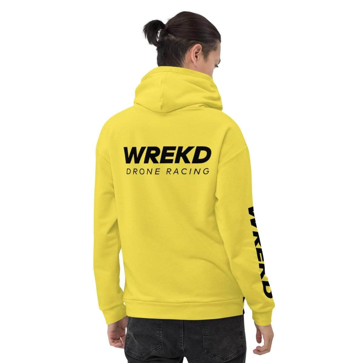WREKD Drone Racing Unisex Hoodie - Yellow for fpv drones 3