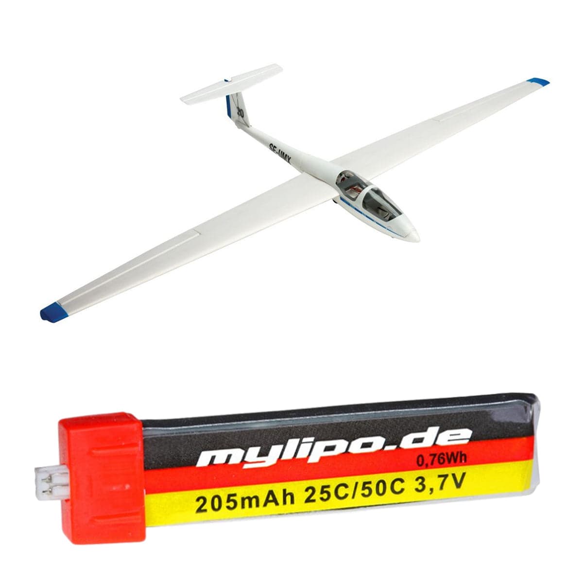 upgrade battery 205mah UMX ASK-21 (EFLU1280) by MMW [DG] for fpv drones 1