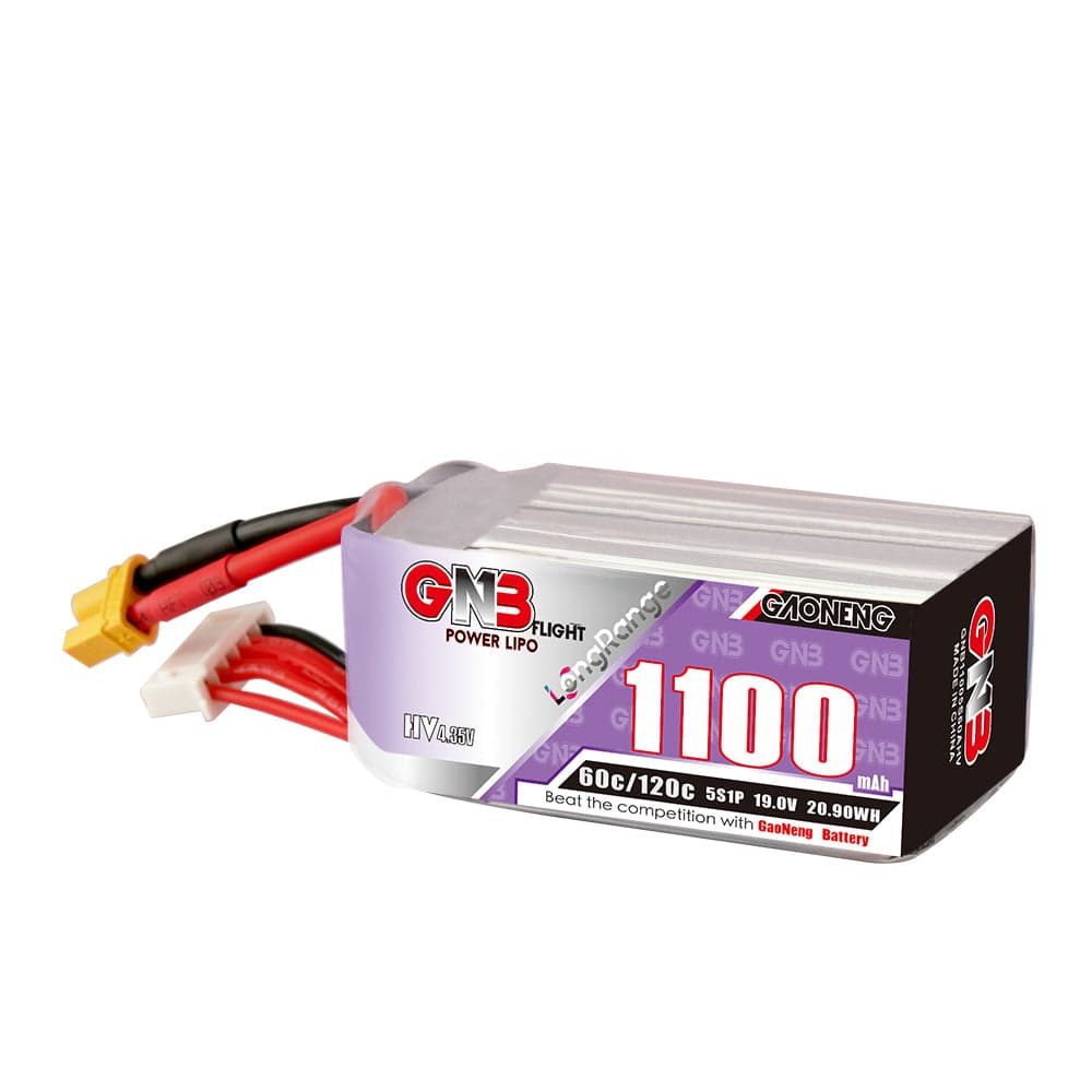 Gaoneng GNB 1100MAH 5S 19.0V 60C/120C LIPO BATTERY XT30 for fpv drones 2
