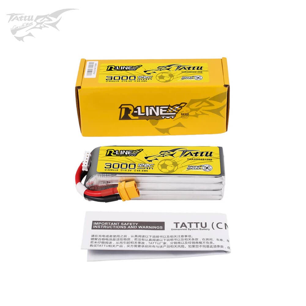 Tattu 3000mAh 15.2V 120C 4S LiPo Battery - XT60 for fpv drones 4