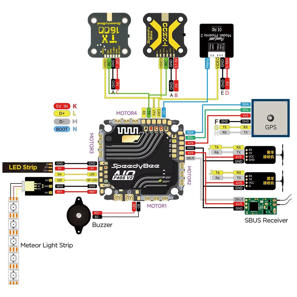 SpeedyBee F405 AIO V2 35-40A Dual BEC ICM42688 Flight Control and Bluejay ESC for fpv drones 7