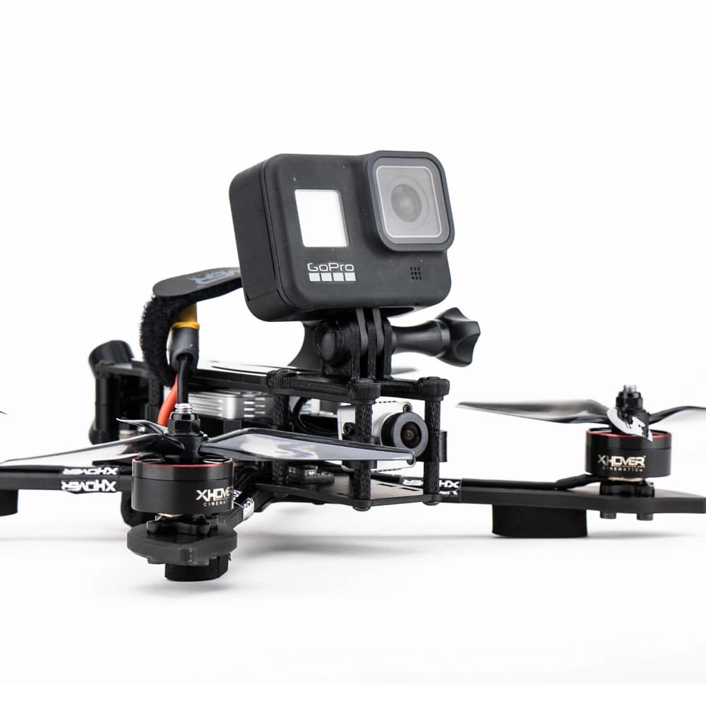 Xhover Stingy V2 GoPro Angle Mounts (Front + Rear) - 0.9 - Black for fpv drones 3