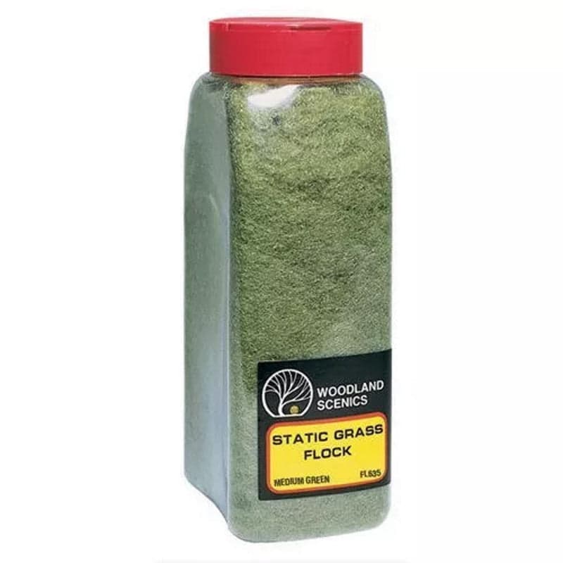 Woodland Scenics FL635 Static Grass Flock Medium Green 32 oz Train Scenery for fpv drones