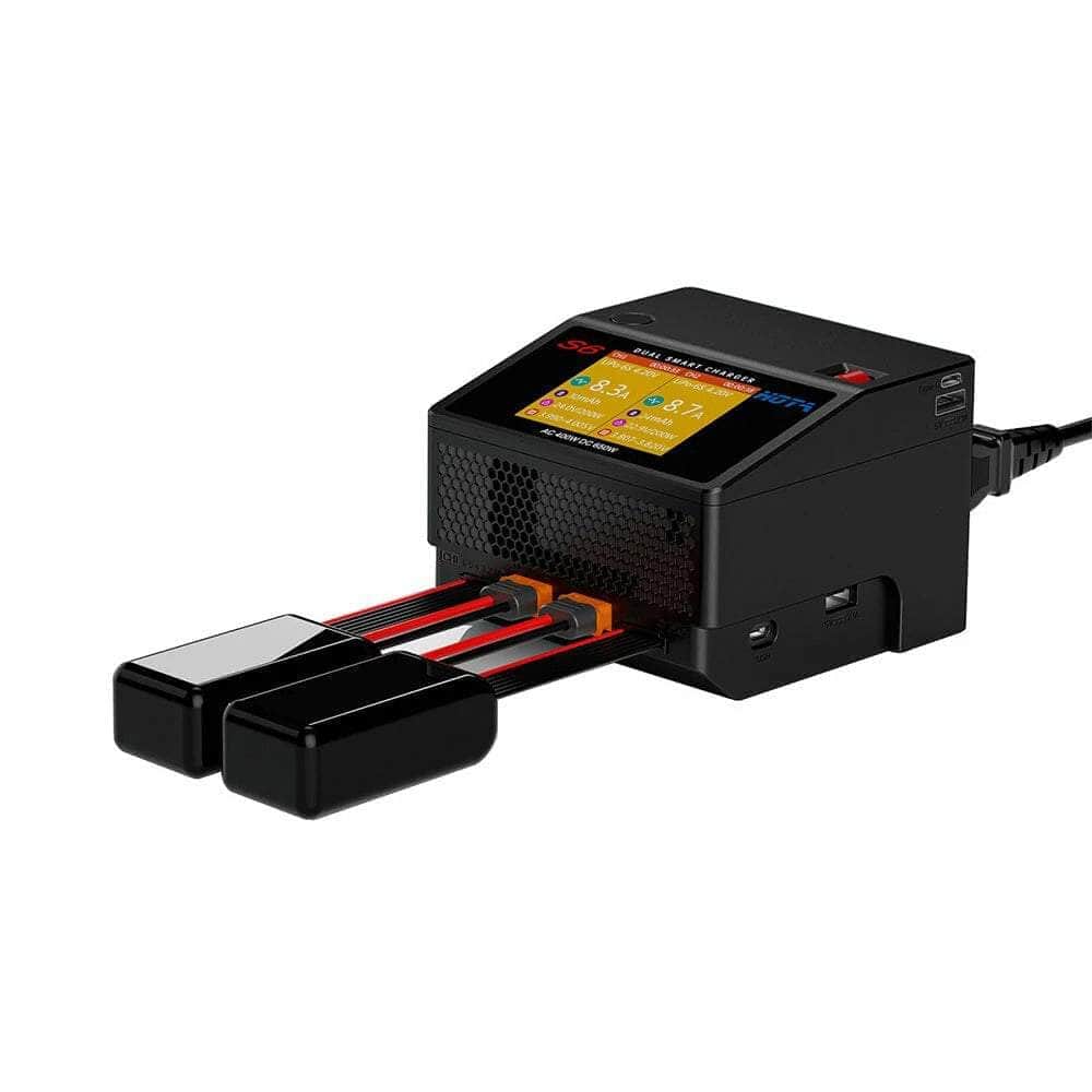 HOTA S6 400W 15A 1-6S Dual Channel AC/DC Smart Charger - Black for fpv drones 3