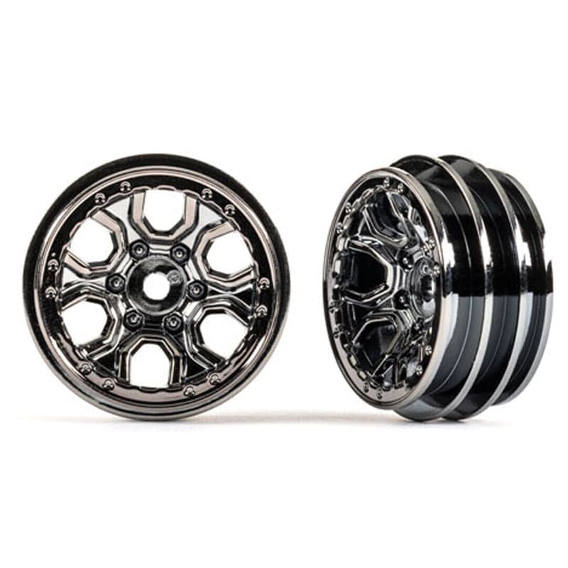 Traxxas 9770-BLKCR TRX-4M Multi-Spoke Wheels 1.0'' Black Chrome (2) for fpv drones
