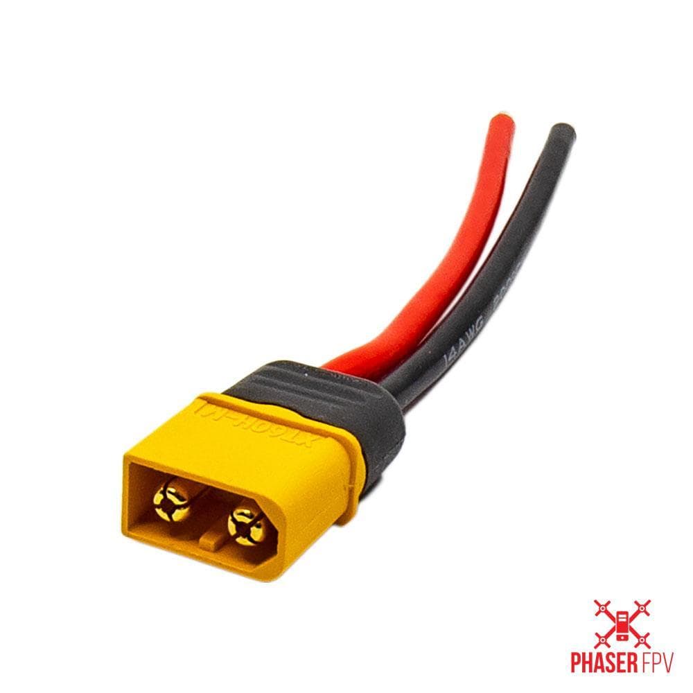 XT60 Male With Sheath Connector Pigtail 10CM 14AWG Silicon Wire for fpv drones 1
