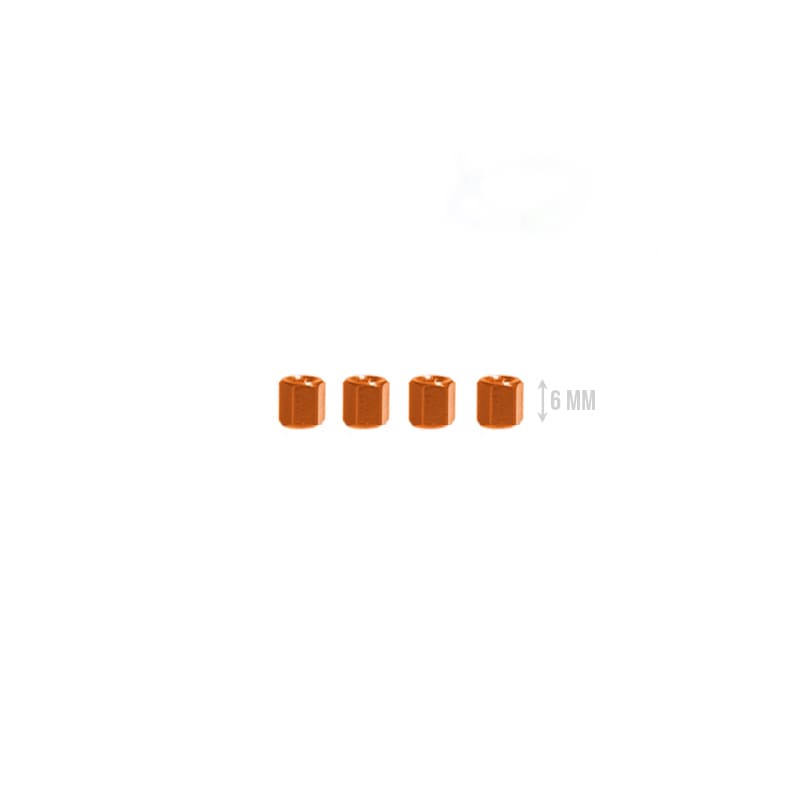 M3 Aluminium Standoffs (4 stuks) - HEX - 6mm - ORANJE for fpv drones 1