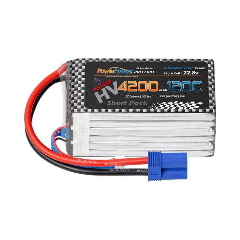 Powerhobby 6S 22.8V 4200mah 120C GRAPHENE + HV Lipo Battery w EC5 Plug for fpv drones 2