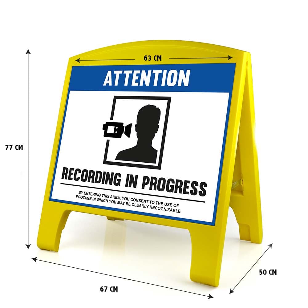 Warning Sign - Large - Recording in Progress - English for fpv drones 4