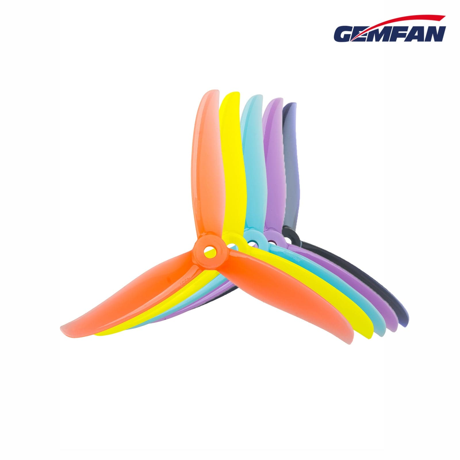 Gemfan Hurricane 4937 Tri-Blade 4.9" Propeller (2CW+2CCW) - Choose Color for fpv drones
