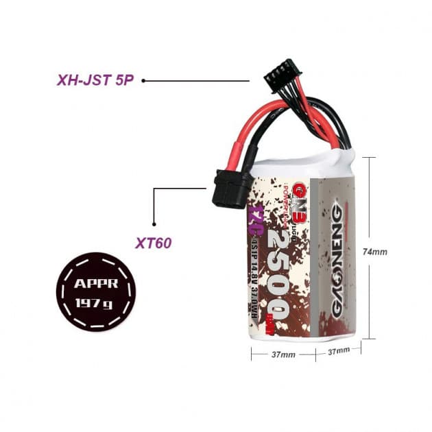 GNB 2500mAh 4S1P 12C Liion battery for fpv drones 4