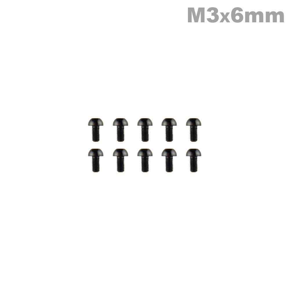 M3x6mm Aluminium Bolkop Hex Schroef (10 stuks) - ZWART