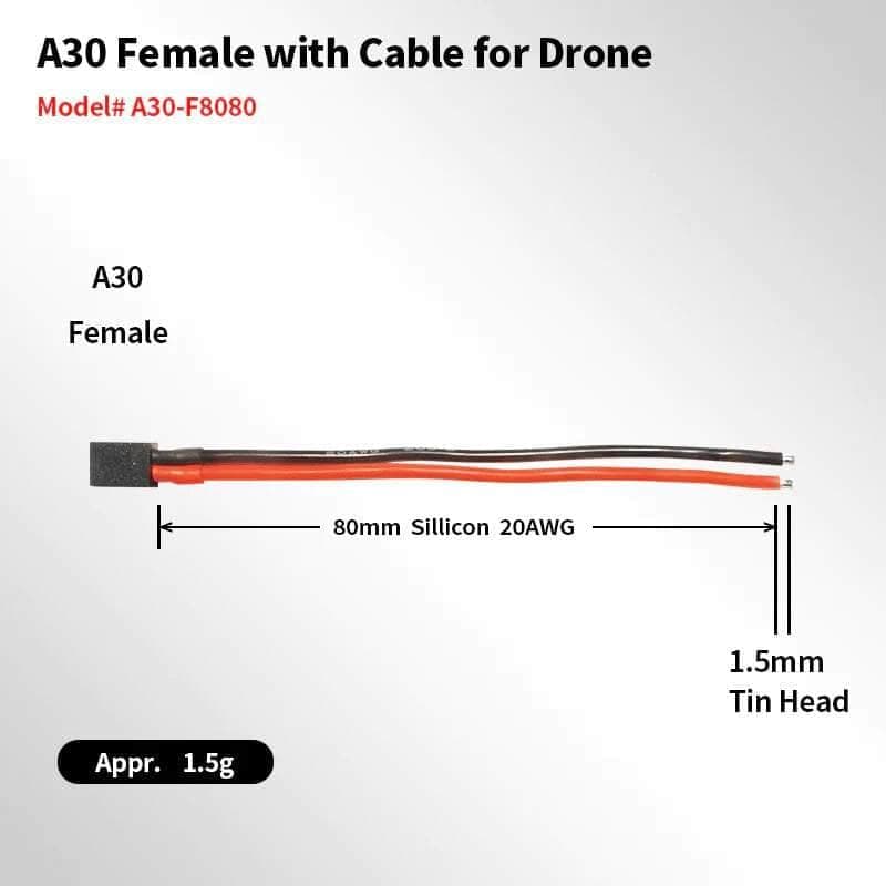 Gaoneng GNB Pigtail A30-F 20AWG 80mm - 5 Pack for fpv drones 1