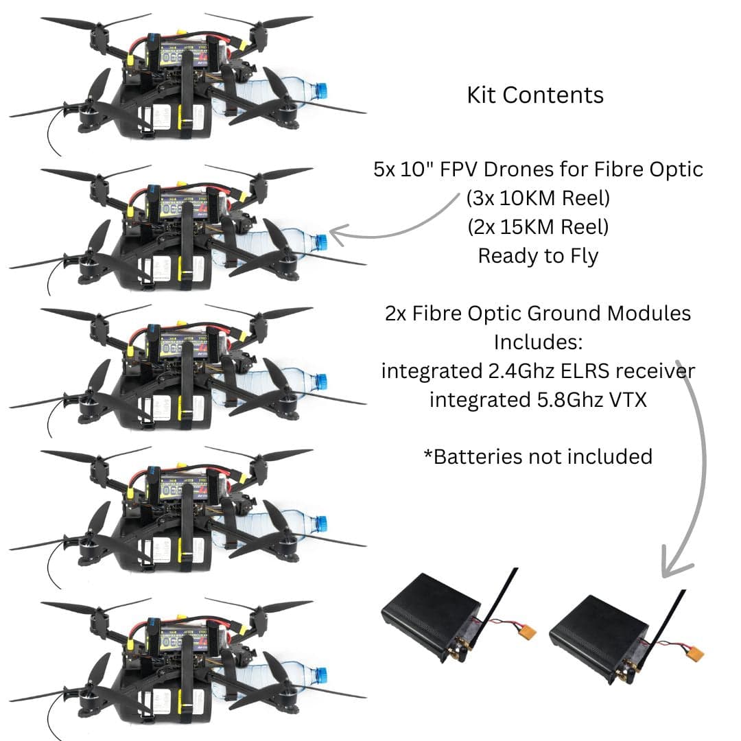 10" Fibre Optic FPV Drone Training Starter Kit (5x drones) for fpv drones