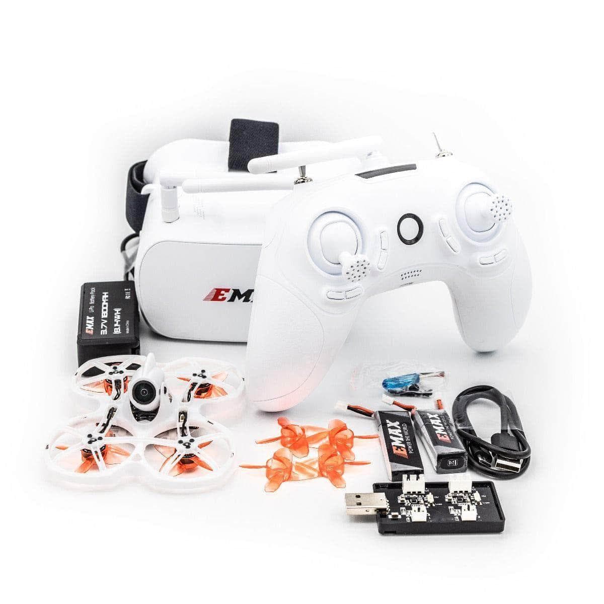 EMAX RTF Tinyhawk II Ready to Fly Analog Kit w/ Goggles, Radio Transmitter, Case and 75mm Indoor Racing Whoop Drone for fpv drones