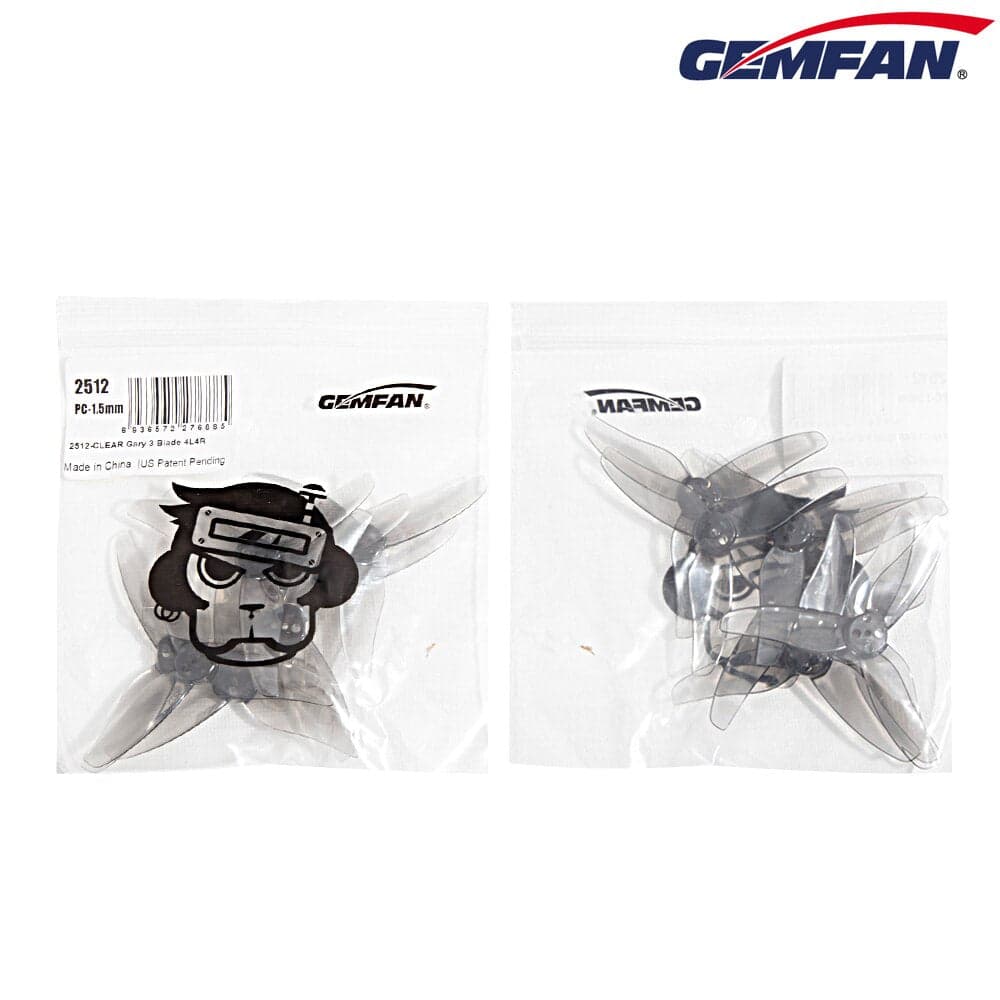 Gemfan 2512 2.5Inch 3-Blade 1.5mm Hole Propeller - 4CW+4CCW for fpv drones 2