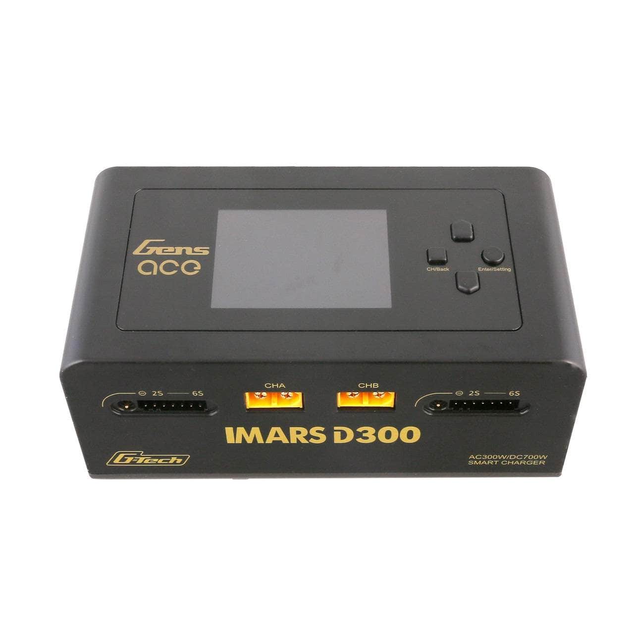 GensAce IMARS D300 G-Tech 300W/700W 1-6S 32A Dual Channel AC/DC Smart Charger - Black for fpv drones 2