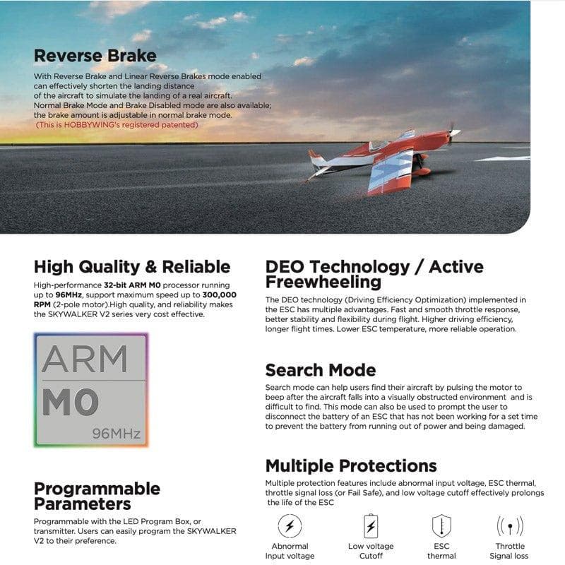Hobbywing Skywalker 50A V2 6S Fixed Wing ESC for fpv drones 1