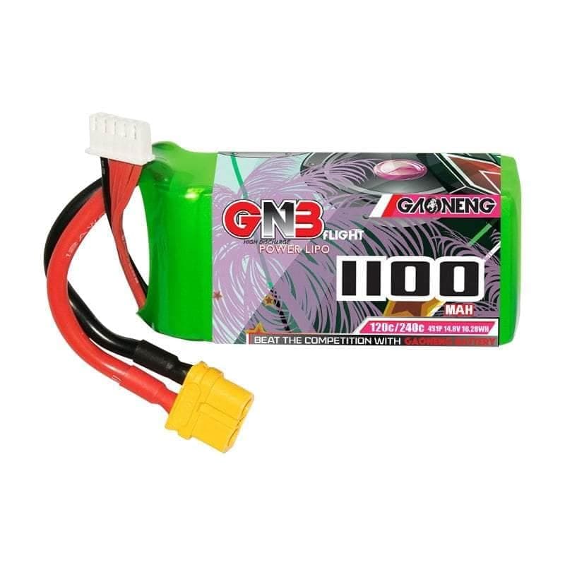 Gaoneng GNB 14.8V 4S 1100mAh 120C LiPo Battery - XT60 for fpv drones