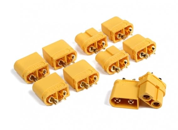 XT60 Connectors Yellow/Black (Pack of 10) for fpv drones 2