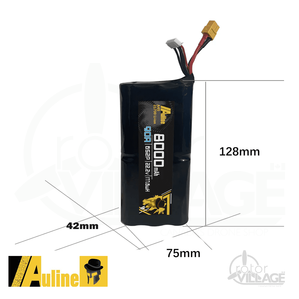 Auline 22.2V 6S2P 8000mAh Li-Ion Battery - XT60 for fpv drones
