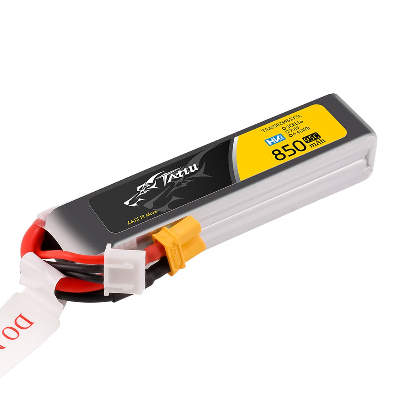 Tattu 850mAh 2S 7.6V HV 95C Lipo Battery Long Pack With XT30 Plug for fpv drones 1
