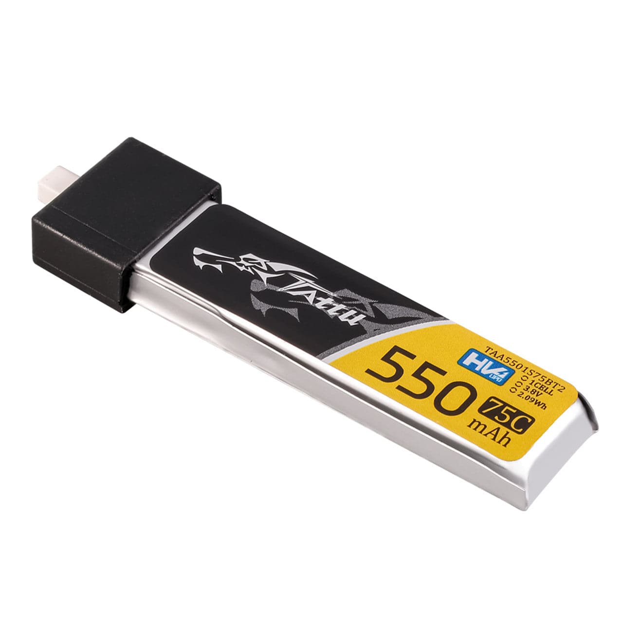Tattu 1S 550mAh 75C 3.8V HV Lipo Battery Pack With BT 2.0 Plug (5pcs) for fpv drones 2
