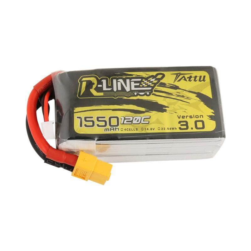 Tattu R-Line Version 3.0 14.8V 4S 1550mAh 120C LiPo Battery - XT60 for fpv drones