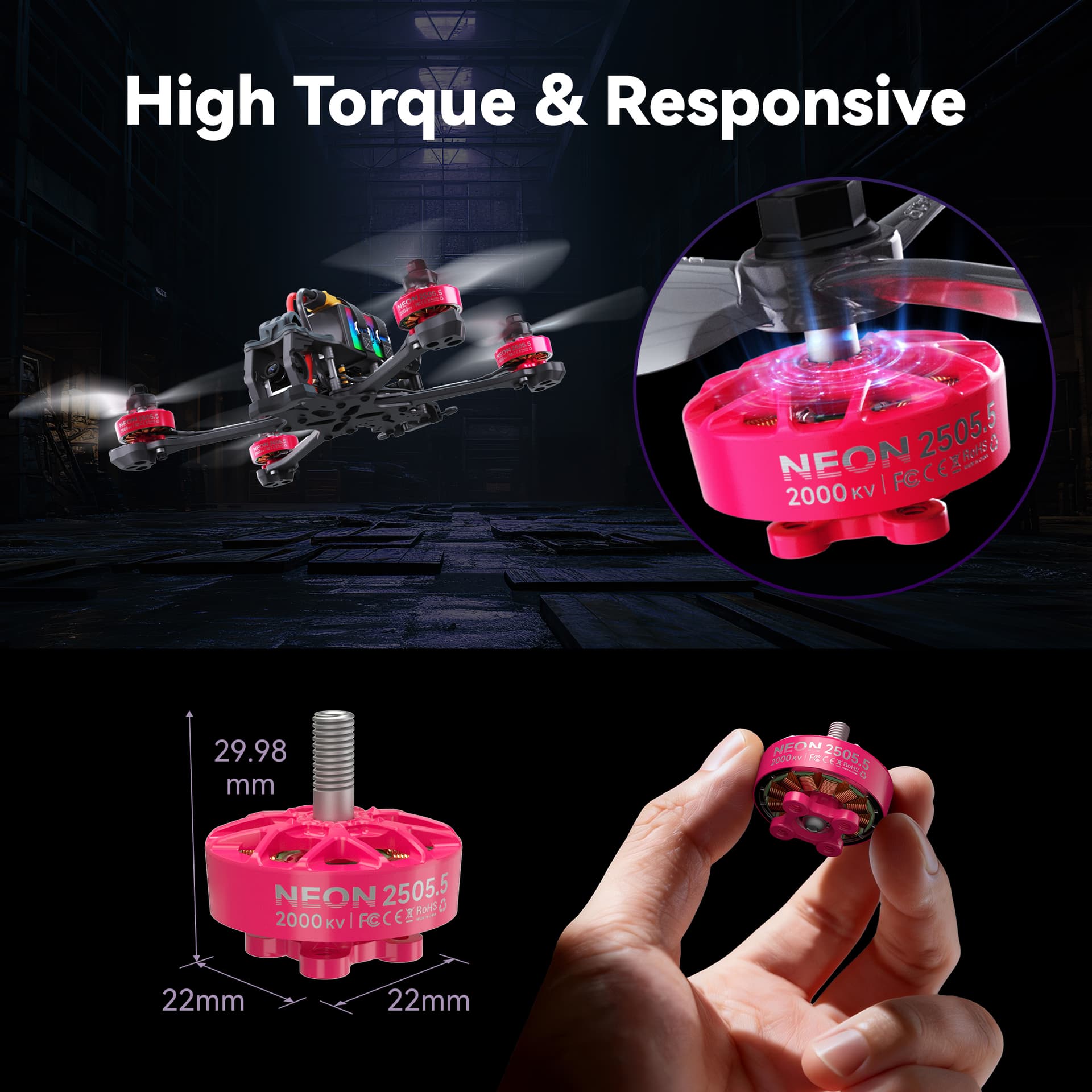 MEPS NEON 2505.5 5″ FPV Brushless Motor – High Torque for Freestyle Drone for fpv drones 6