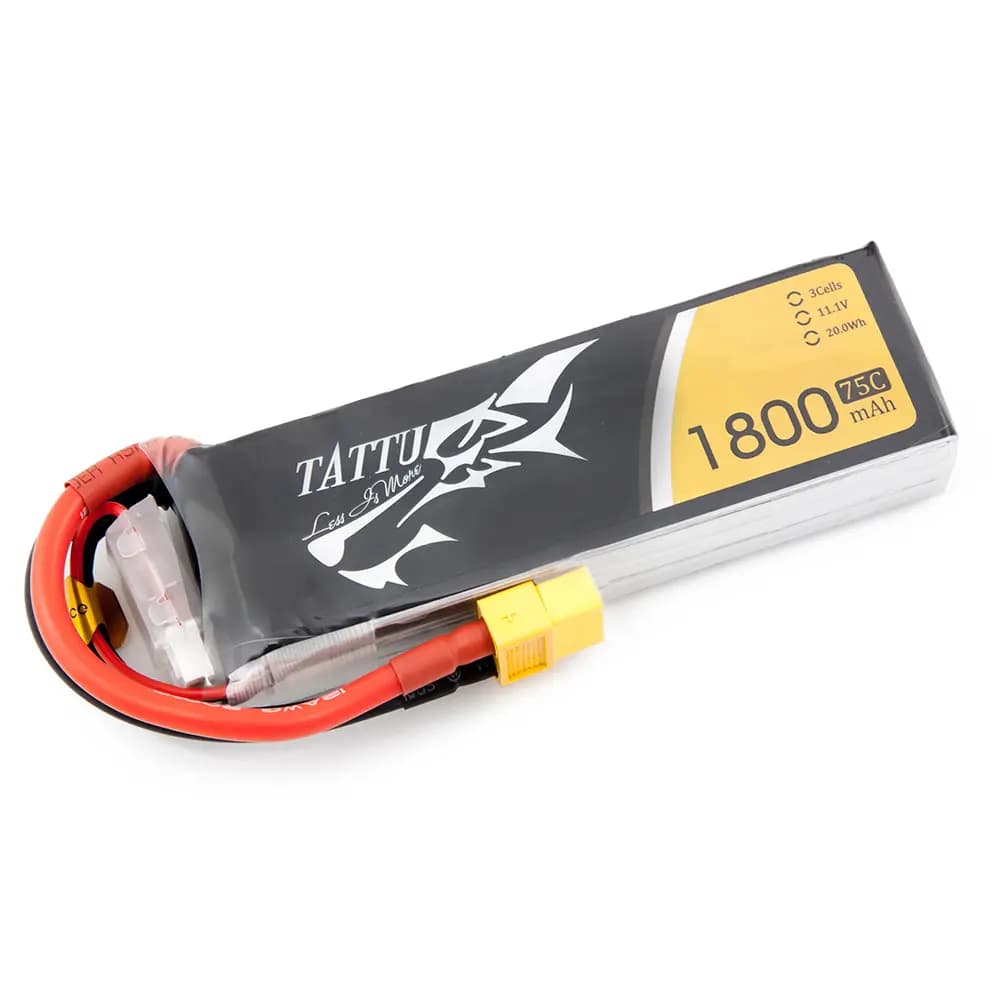 TATTU 1800mAh 3s 75c Lipo Battery - 14.8 Volt (4 Cell) for fpv drones 1
