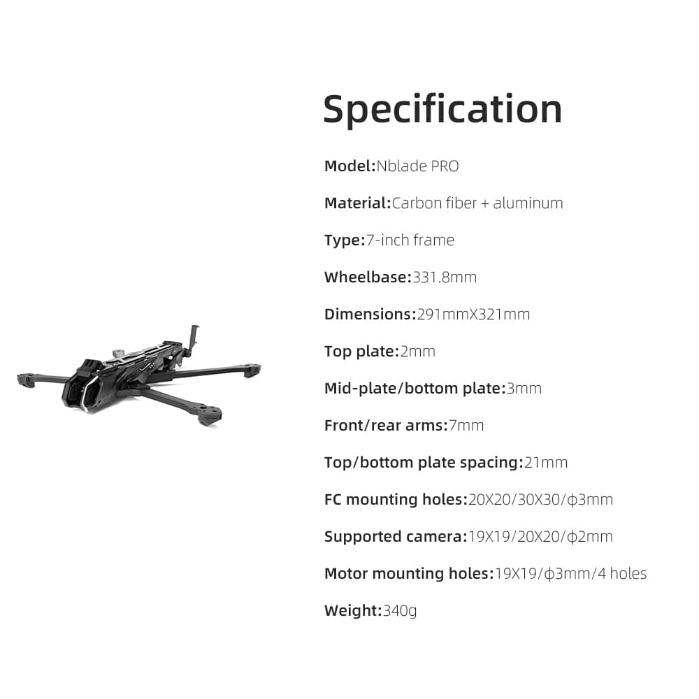 HGLRC Nblade Pro 7 inch Freestyle Cinematic FPV Frame for fpv drones 3