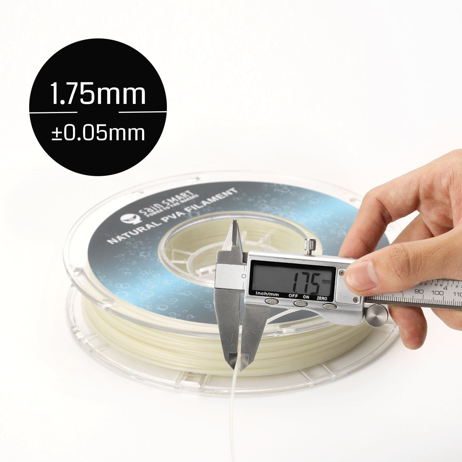 Natural PVA Dissolvable Filament, Water Soluble Support 1.75mm, 0.5kg/1.1lbs, Accuracy +/- 0.05mm for fpv drones 5
